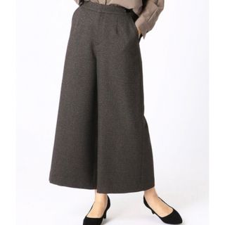 コムサイズム(COMME CA ISM)のComme ca modelsグレンチェック　ワイドパンツクロップドパンツ(クロップドパンツ)