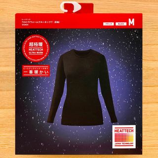 ユニクロ(UNIQLO)のヒートテック 超極暖 クルーネックT ウルトラウォーム 黒 M　ユニクロ(Tシャツ(長袖/七分))