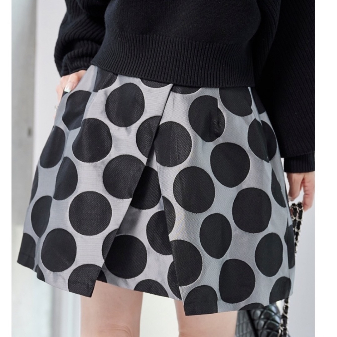 OBLI(オブリ)のシルバードットミニスカート レディースのスカート(ミニスカート)の商品写真
