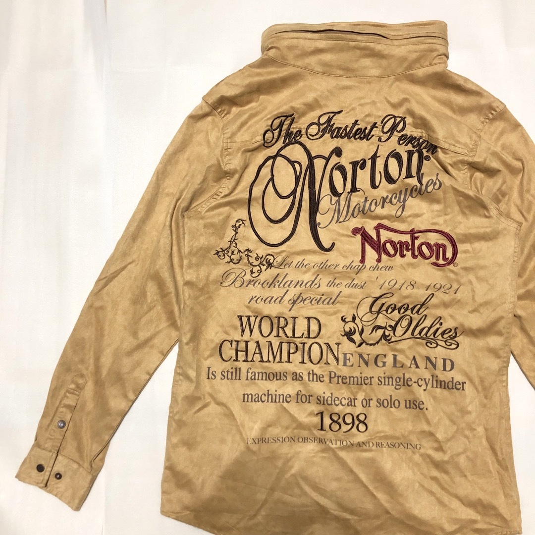 Norton   ノートン　フェイクレザー　刺繍 ジャケット　M