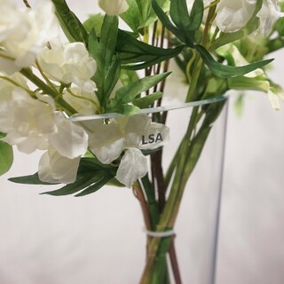 LSA フラワーベース 造花付き ハンドメイド 花瓶 リビング