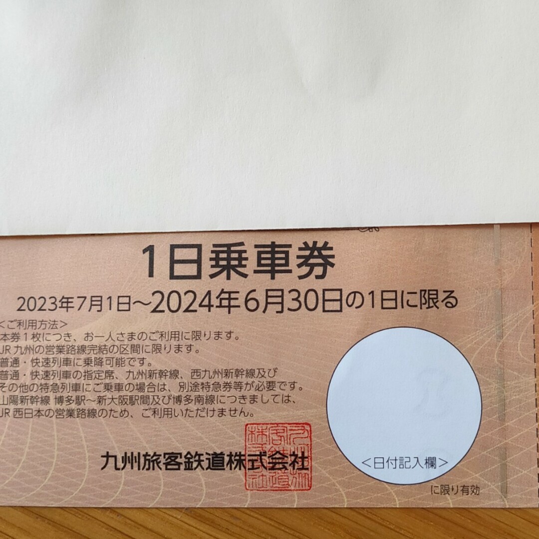 JR九州 株主優待券 一日乗車券 2枚 チケットの乗車券/交通券(鉄道乗車券)の商品写真