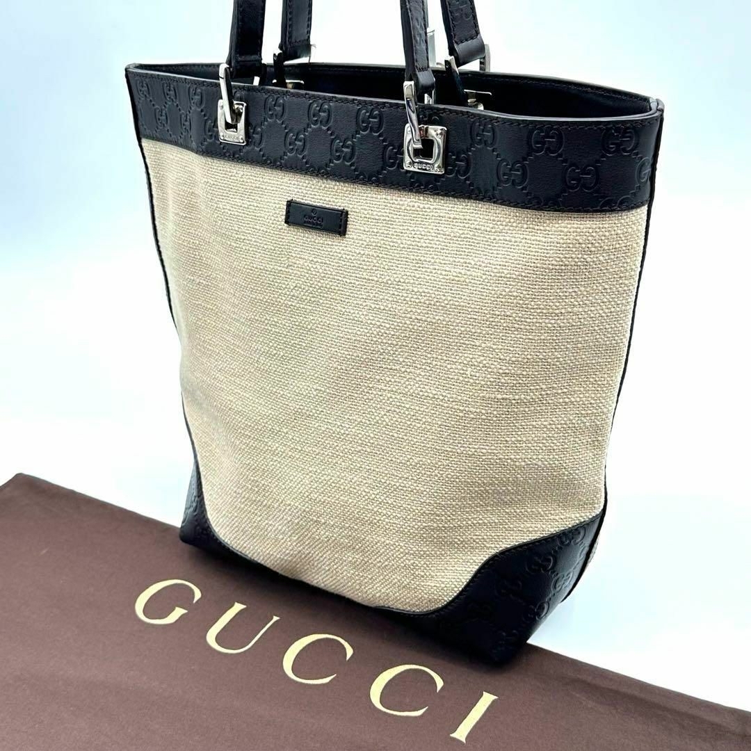 Gucci - ☆希少デザイン☆グッチ シマ 縦型トートバッグ