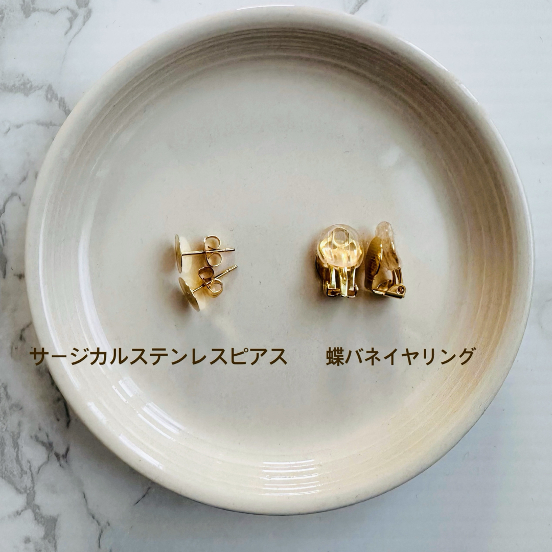 345【アレルギー対応】3個セット♡一粒ビジュースクエアピアス/イヤリング ハンドメイドのアクセサリー(ピアス)の商品写真