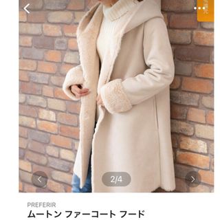 プレフェリール(PREFERIR)の美品✨PREFERIR ムートンファーコート（Lサイズ）(ムートンコート)