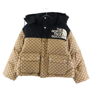 グッチ(Gucci)のGUCCI グッチ 21AW×The North Face Womens GG Padded Jacket Padded Jacket ノースフェイス パッディドジャケット ダウンブルゾン 総柄ロゴ GG柄 670908 Z8APZ ベージュ(ダウンジャケット)