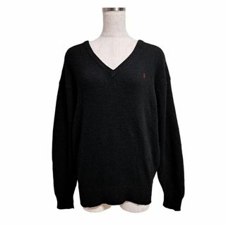 ポロ(POLO（RALPH LAUREN）)のPOLO by POLO Ground ポロ ラムウール Vネック ニット 黒(ニット/セーター)