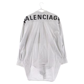 バレンシアガ(Balenciaga)のBALENCIAGA バレンシアガ 18AW バックロゴリボンストライプ長袖シャツ 520497 ホワイト/ブラック(シャツ)