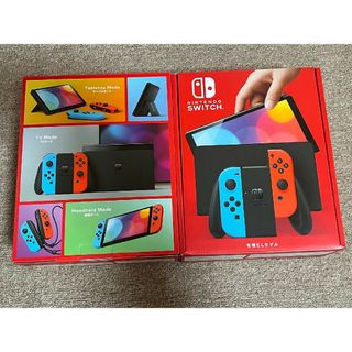 ニンテンドースイッチ(Nintendo Switch)の印なし 2台 新品未開封 Nintendo Switch 本体 有機EL ネオン(携帯用ゲーム機本体)