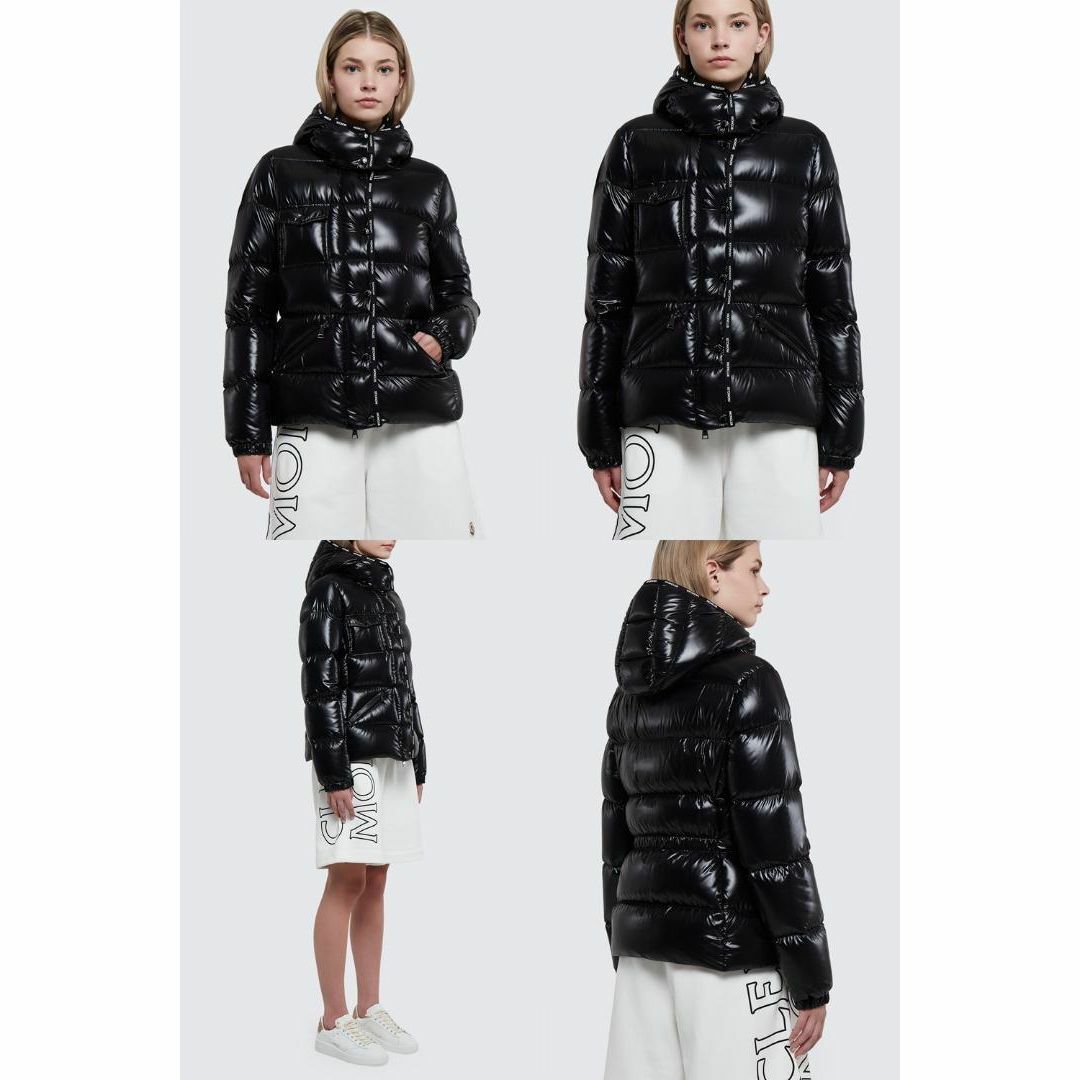 MONCLER(モンクレール)の0　MONCLER FLUMET ダウンジャケット 黒 ロゴ入り モンクレール レディースのジャケット/アウター(ダウンジャケット)の商品写真