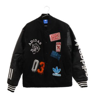 アディダス(adidas)のadidas アディダス 16AW Logo Varsity JKT ロゴバーシティジャケット ブラック AY8623(フライトジャケット)