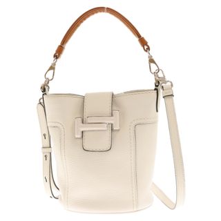 トッズ(TOD'S)のTOD'S トッズ Bucket Mini Bag ダブルTバケットトートバッグ ミニ ショルダーバッグ ホワイト(トートバッグ)