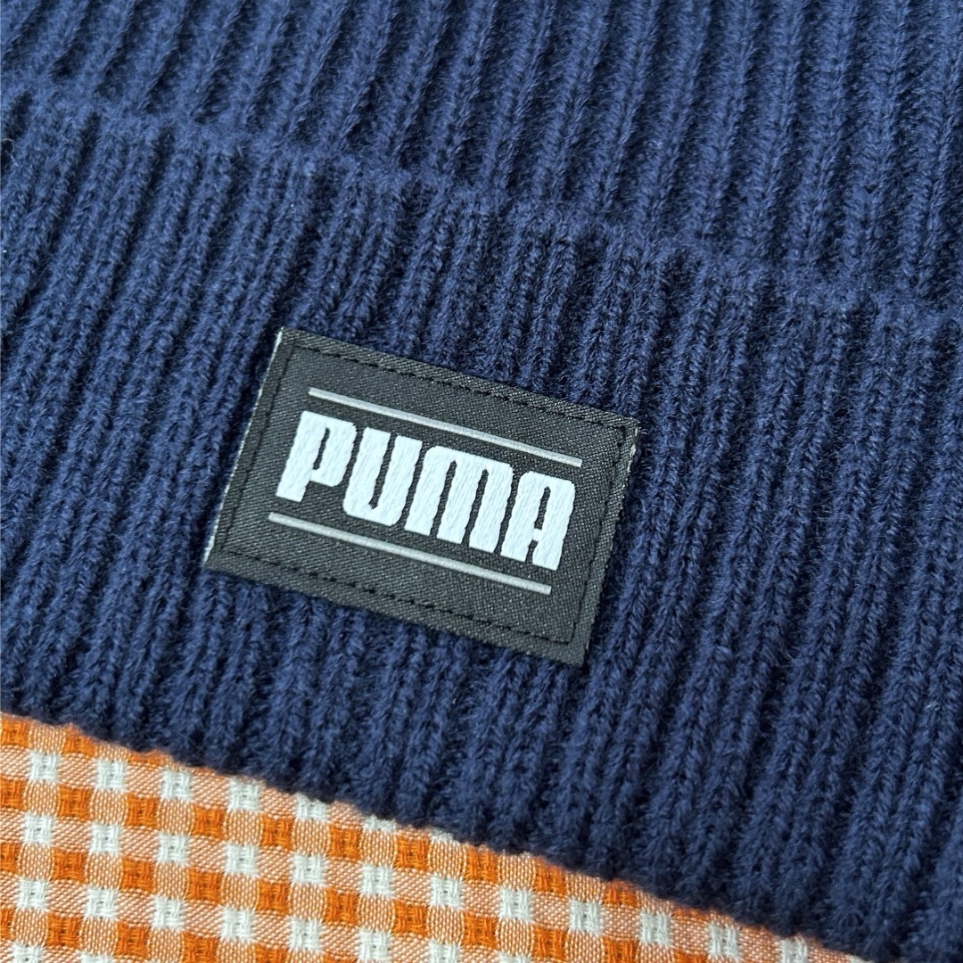 PUMA(プーマ)のPUMA リブクラシックニット帽　ネイビー メンズの帽子(ニット帽/ビーニー)の商品写真