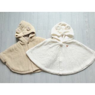 ミキハウス(mikihouse)のMIKIHOUSE ＆ バースデイ ポンチョ 2点セット くま耳 70～90cm(ジャケット/コート)