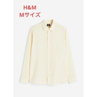 エイチアンドエム(H&M)のH&M リネン混ストライプシャツ EURO M(シャツ)