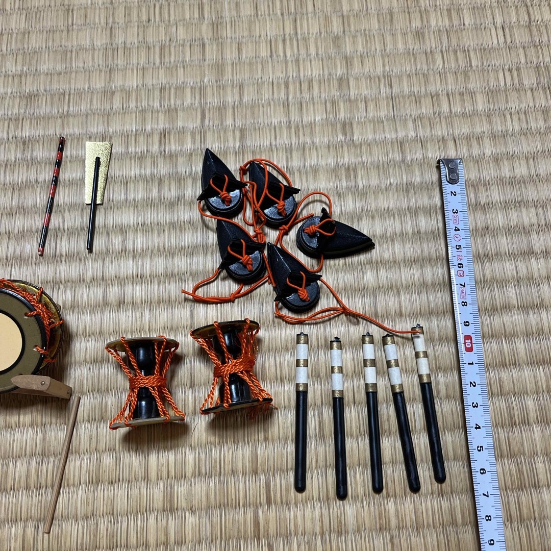 雛人形　五人囃子　道具セット ハンドメイドのぬいぐるみ/人形(人形)の商品写真