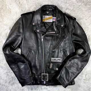 ショット(schott)の美品✨ ショット ダブルライダースジャケット 618 36 カスタム スタッズ(ライダースジャケット)