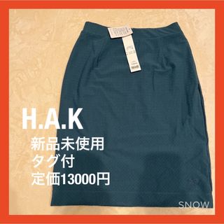 ハク(H.A.K)のH.A.K（ハク）ひざ丈スカート　新品タグ付(ひざ丈スカート)