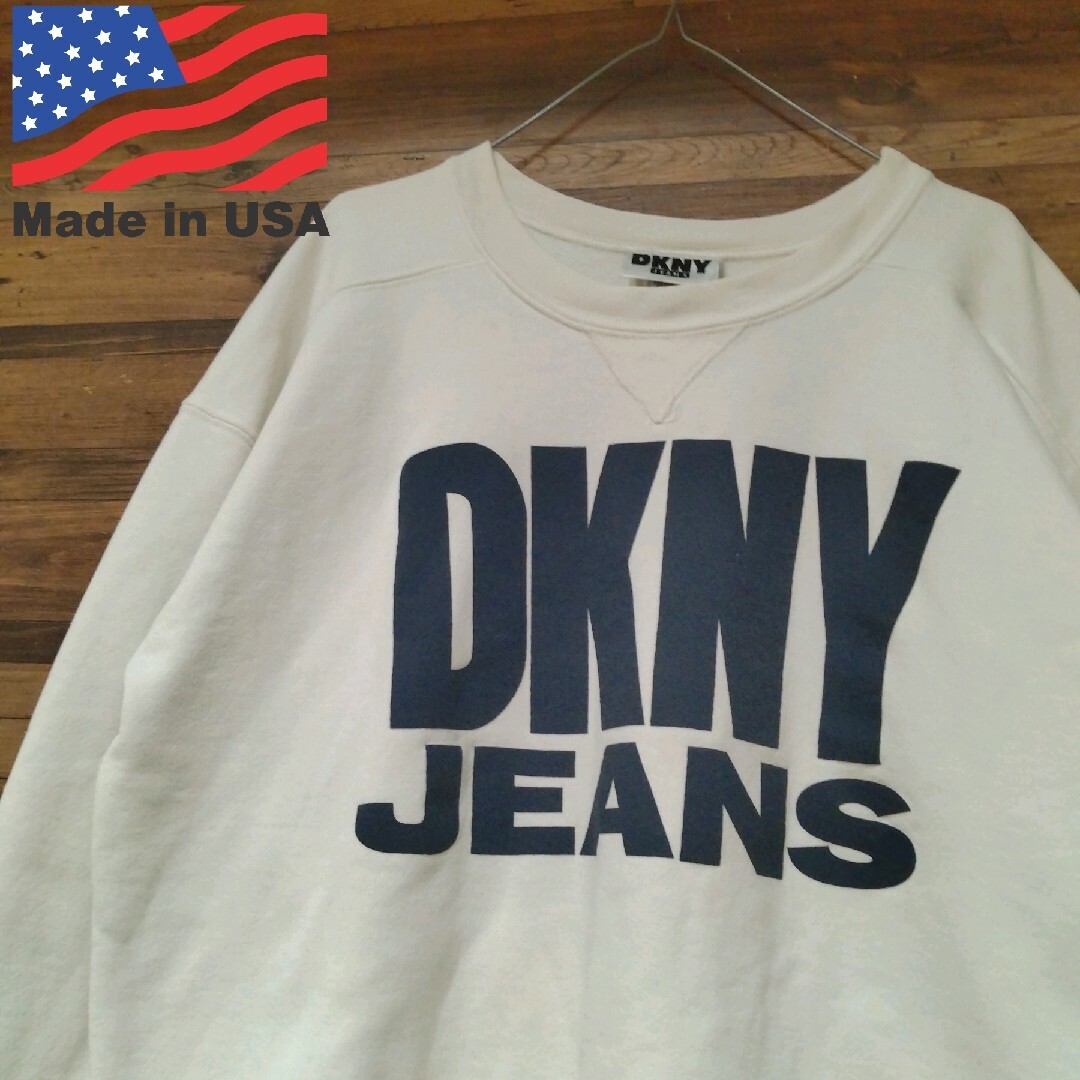 DKNY(ダナキャランニューヨーク)の【USA製】古着 90's DKNY JEANS LOGO SWEAT メンズのトップス(スウェット)の商品写真