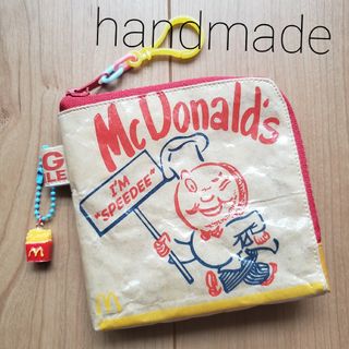 マクドナルド(マクドナルド)のハンドメイド マクドナルド紙袋リメイクポーチスクエアポーチ小物ポーチスピーディー(ポーチ)