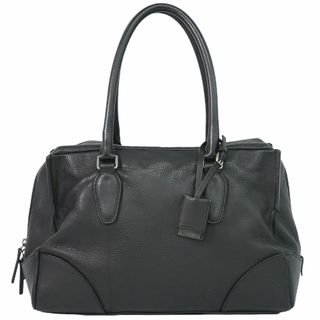 ジルサンダー(Jil Sander)の本物 ジル サンダー JIL SANDER レザー ボストンバッグ ハンドバッグ ブラック バッグ 中古(ボストンバッグ)