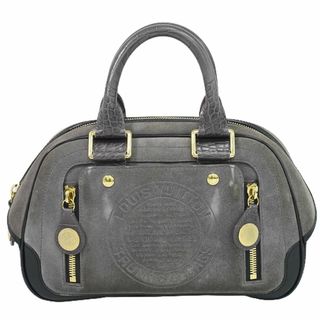 ルイヴィトン(LOUIS VUITTON)の本物 ルイヴィトン LOUIS VUITTON LV スタンプバッグ ハンドバッグ ミニボストンバッグ スエードレザー グレー M95239 Stamp ビトン バッグ 中古(ハンドバッグ)