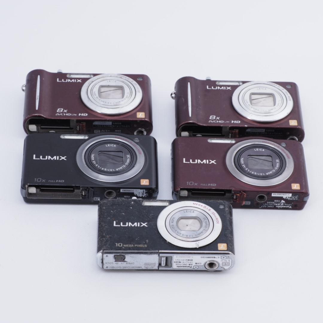 Panasonic(パナソニック)の【ジャンク品】Panasonic パナソニック LUMIX コンパクトデジタルカメラ ジャンク５台 DMC-ZX3 SZ7 FX35等 #8766 スマホ/家電/カメラのカメラ(コンパクトデジタルカメラ)の商品写真