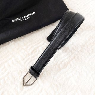 サンローラン(Saint Laurent)の【新品】Saint Laurent ブラックレザーベルト メンズ(ベルト)