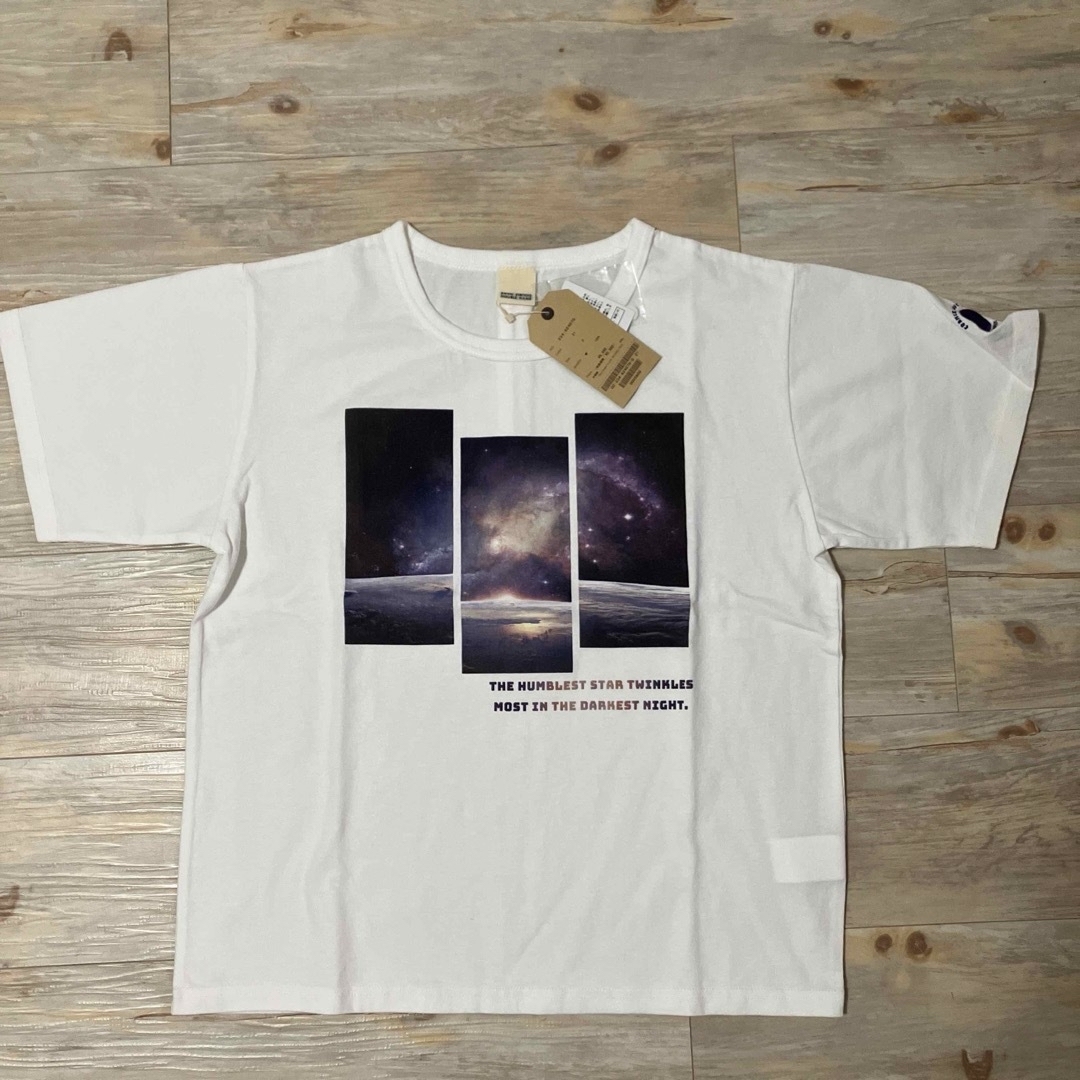 DOUBLE NAME(ダブルネーム)のダブルネーム宇宙プラネット星スター転写プリント半袖Tシャツフリーサイズ綿100% レディースのトップス(Tシャツ(半袖/袖なし))の商品写真