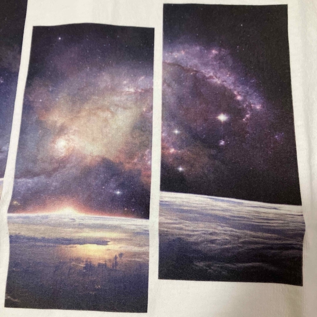 DOUBLE NAME(ダブルネーム)のダブルネーム宇宙プラネット星スター転写プリント半袖Tシャツフリーサイズ綿100% レディースのトップス(Tシャツ(半袖/袖なし))の商品写真