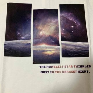 ダブルネーム(DOUBLE NAME)のダブルネーム宇宙プラネット星スター転写プリント半袖Tシャツフリーサイズ綿100%(Tシャツ(半袖/袖なし))