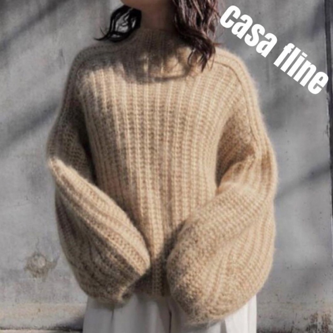 CASA FLINE(カーサフライン)のcasa flineカ－サフライン 手編みモヘアニットプルオーバー レディースのトップス(ニット/セーター)の商品写真