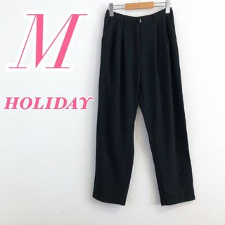 ホリデイ(holiday)のホリデイ　ワイドパンツ　M　ブラック　オフィスカジュアル　きれいめ　ポリ100%(カジュアルパンツ)