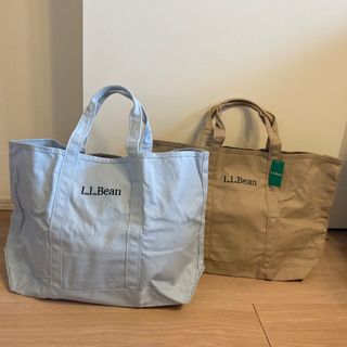 【新品・未使用】L.L.Bean  グローサリートート　ベージュ　サーフブルー