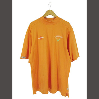 キャロウェイ(Callaway)のCALLAWAY Tシャツ 半袖 ハイネック ロゴ 刺繍 オレンジ sizeS(ウエア)