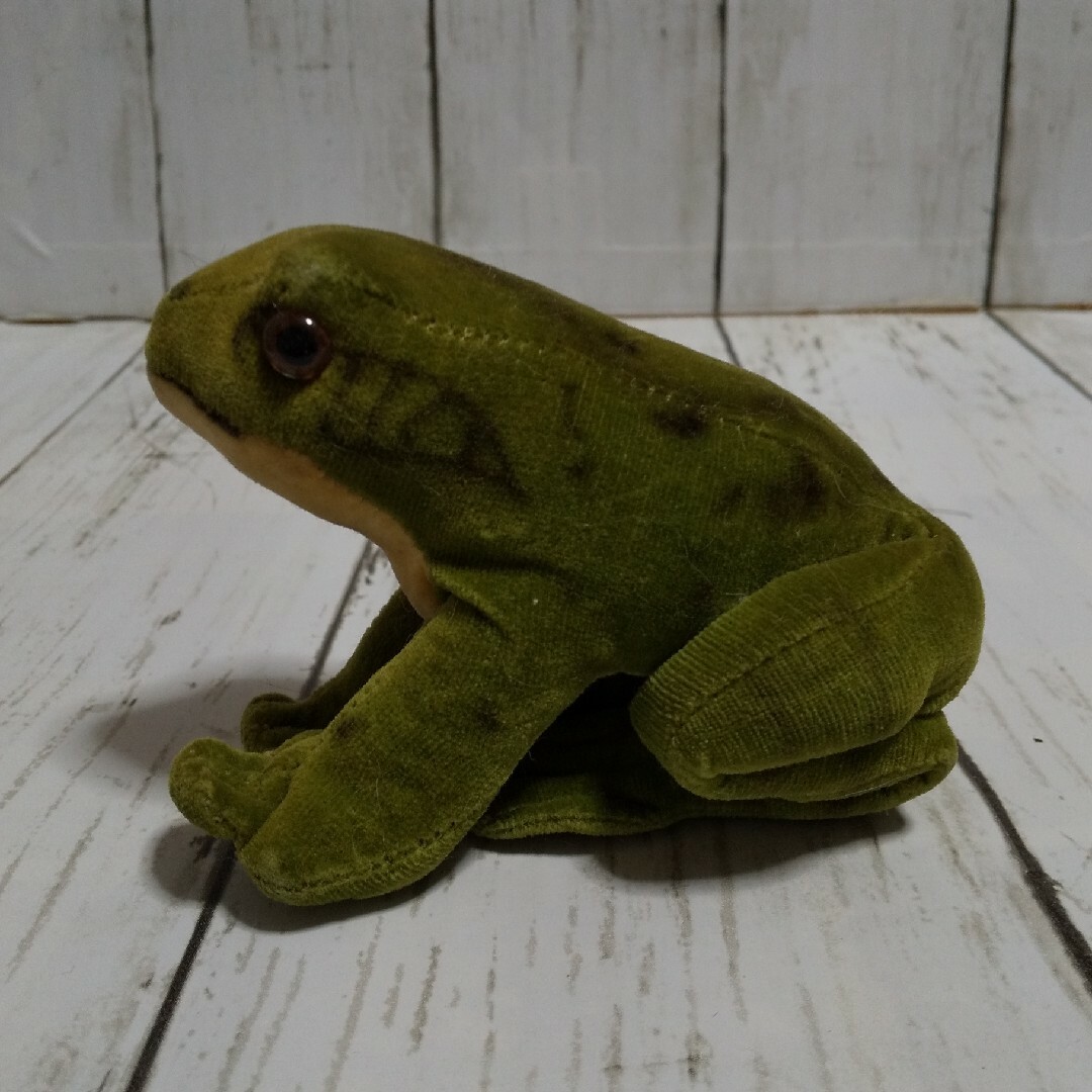 シュタイフ カエルのFroggy ヴィンテージ Steiff ドイツ エンタメ/ホビーのおもちゃ/ぬいぐるみ(ぬいぐるみ)の商品写真