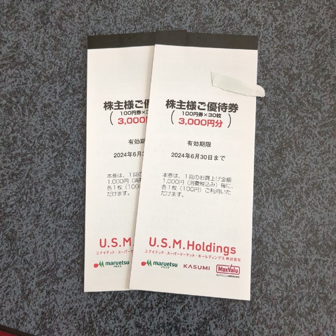 U.S.M.Holdings 株主優待券 6,000円 U.S.M.H. チケットの優待券/割引券(ショッピング)の商品写真