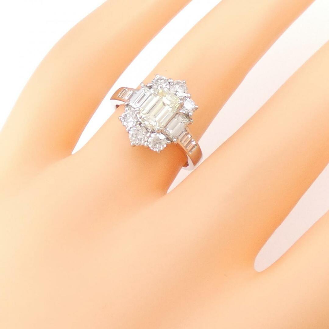 PT ダイヤモンド リング 1.098CT VLY SI2 エメラルドカット レディースのアクセサリー(リング(指輪))の商品写真