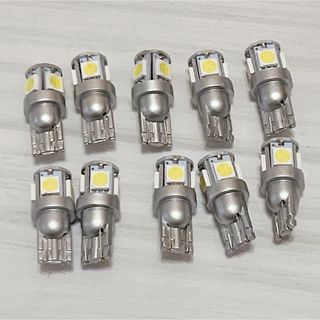 T10 LED ホワイト 爆光 取り付け簡単 10個セット(車外アクセサリ)