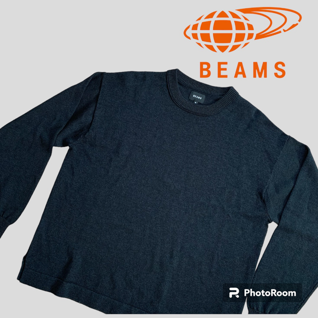 BEAMS(ビームス)のBEAMS コットンニット ブラックオーバーサイズ メンズのトップス(ニット/セーター)の商品写真