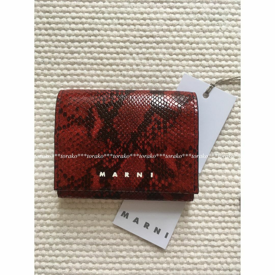 MARNI - 【新品タグ付き】MARNI マルニ 赤 パイソン ウォレット MARNI - 【新品タグ付き】MARNI マルニ 赤 パイソン ウォレット