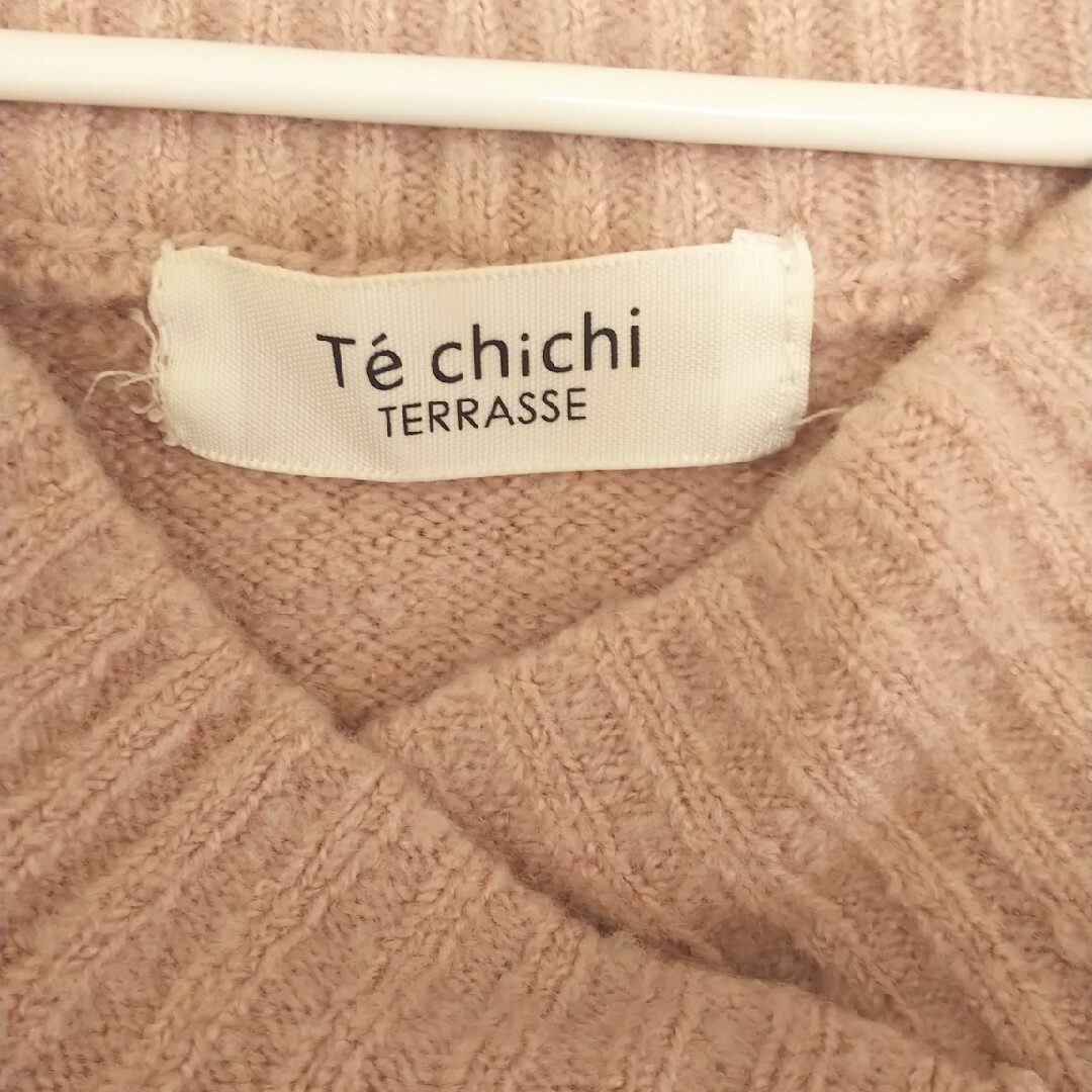 Techichi(テチチ)のte chichi テチチ　くすみピンク　ニット　セーター　伸縮 レディースのトップス(ニット/セーター)の商品写真