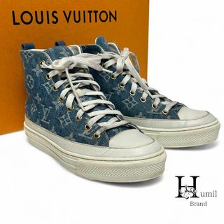 ルイヴィトン(LOUIS VUITTON)の【美品】ルイヴィトン　デニム　ステラーライン　スニーカー　ハイカット　靴　厚底(スニーカー)