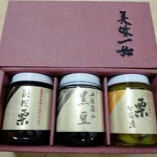 丹波篠山美味一如　黒煮豆260g栗甘露煮290g小豆煮豆280g　定価４７８０円(缶詰/瓶詰)