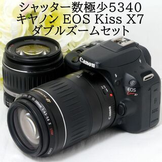 キヤノン(Canon)の★ショット数5340★Canon キャノン EOS Kiss X7 ダブルズーム(デジタル一眼)