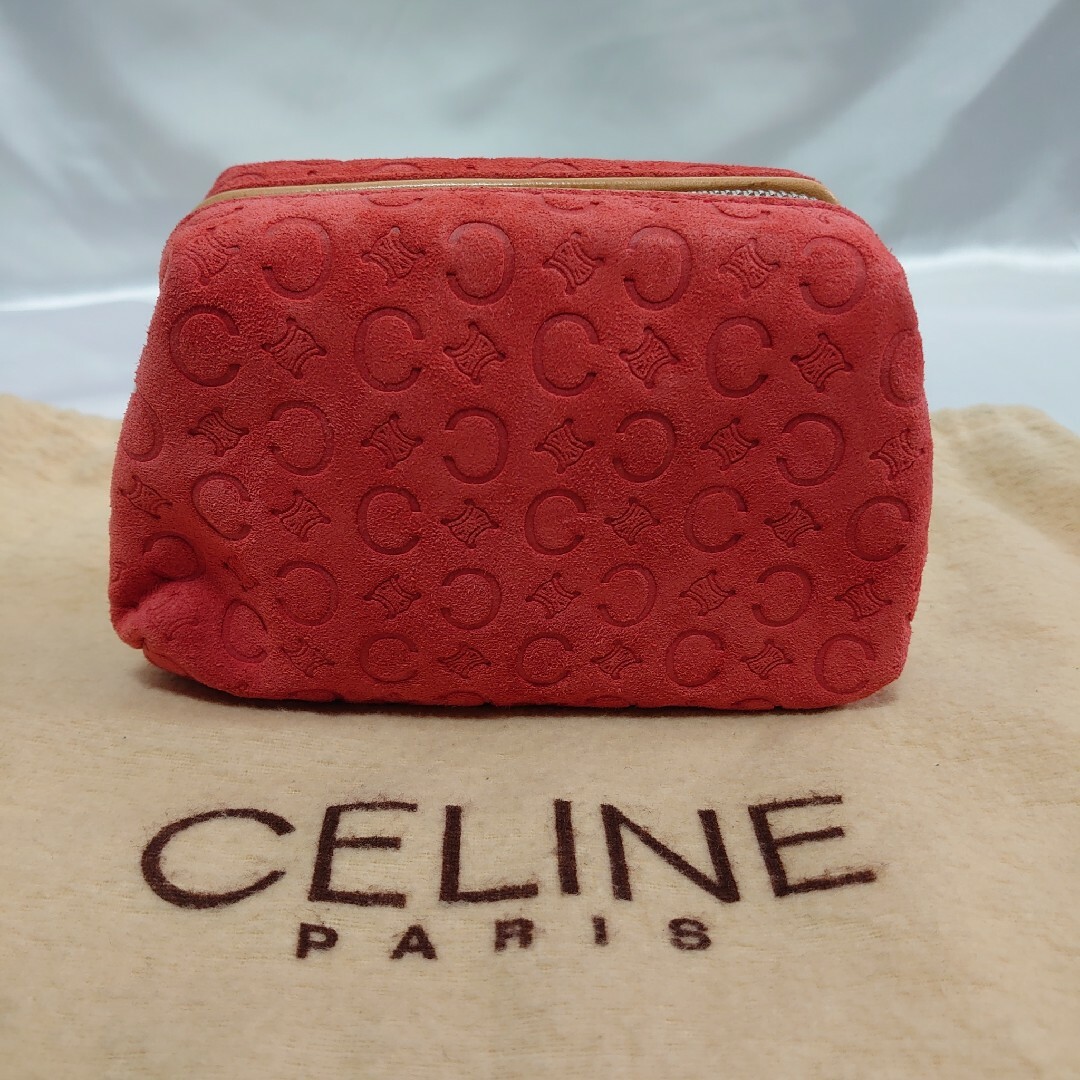 極美品 CELINE マカダム柄 Cロゴ トリオンフ ポーチ