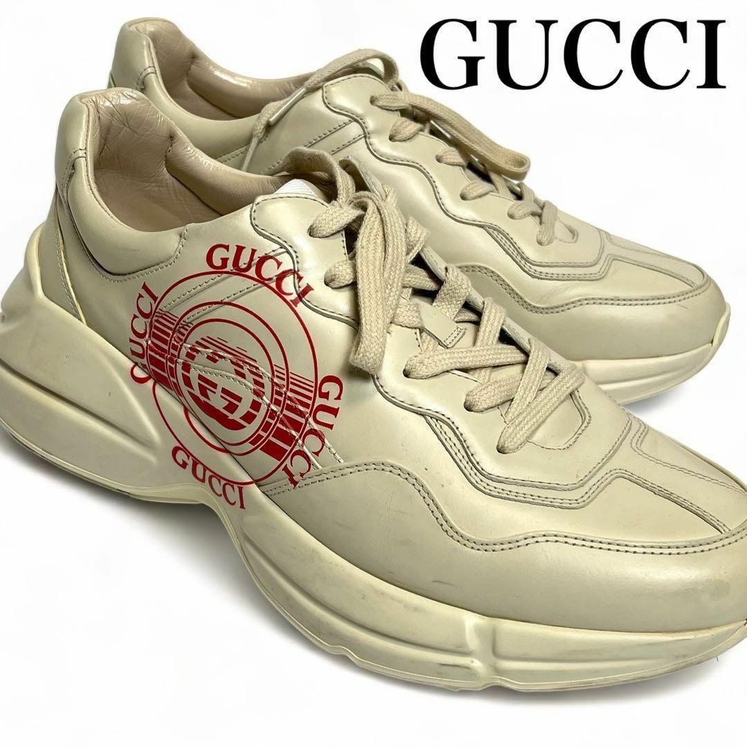 Gucci(グッチ)の【極美品】グッチ　ライトン　スニーカー　ハイカット　厚底　ブーツ　白　ホワイト メンズの靴/シューズ(スニーカー)の商品写真