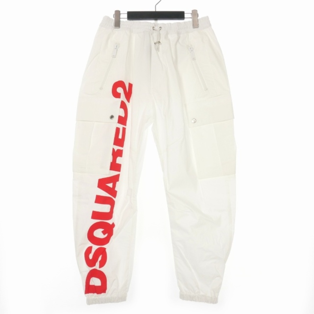 DSQUARED2(ディースクエアード)のDSQUARED2 22SS ロゴプリント ナイロンカーゴパンツ 46 白 メンズのパンツ(ワークパンツ/カーゴパンツ)の商品写真