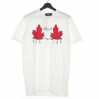 ディースクエアード(DSQUARED2)のディースクエアード 22SS フロントプリントTシャツ カットソー M 白(Tシャツ/カットソー(半袖/袖なし))