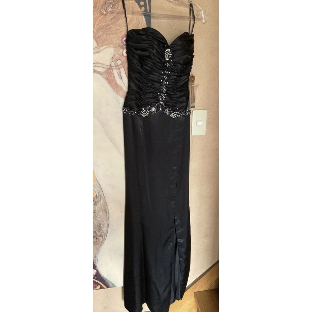 TADASHI SHOJI(タダシショウジ)の新品 USAロングドレス TUBE BEADED BLACK XS レディースのフォーマル/ドレス(ロングドレス)の商品写真